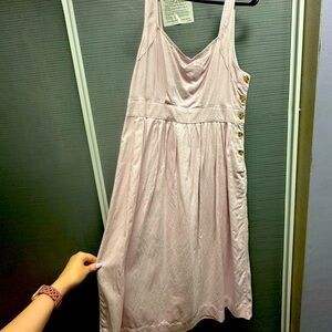 Womens Y2K dress Small Sleeveless Pink A-Line Fit & Flare Midi Pleated prairie